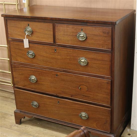A Georgian mahogany chest of drawers, W.94cm